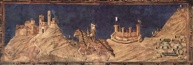 Кондотьер Гвидориччо да Фольяно, Палаццо Публико, Сиена.1328г.
