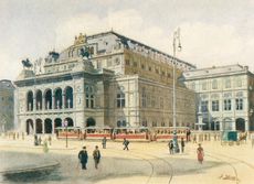 Венская опера 1912. пейзаж работы Гитлера